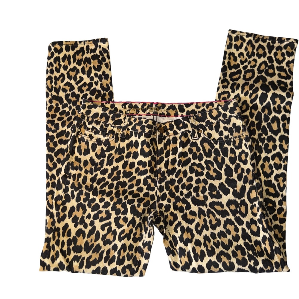 kate spade Leopard-Print Skinny Jeans in Beige & Black